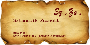 Sztancsik Zsanett névjegykártya